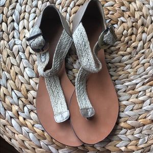 diana warner rope/ gold sandals size 7 (37)